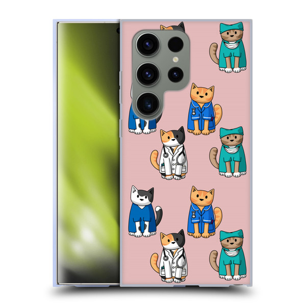 Beth Wilson Doodle Cats 2 Professionals Soft Gel Case for Samsung Galaxy S24 Ultra 5G