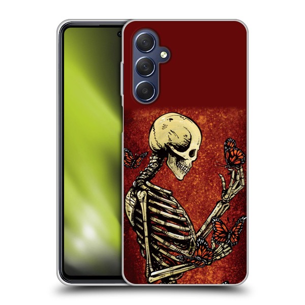 David Lozeau Skeleton Grunge Butterflies Soft Gel Case for Samsung Galaxy M54 5G