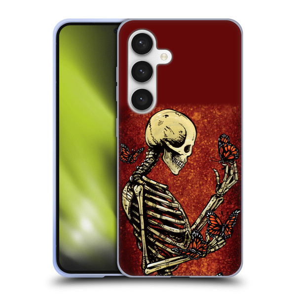 David Lozeau Skeleton Grunge Butterflies Soft Gel Case for Samsung Galaxy S24 5G