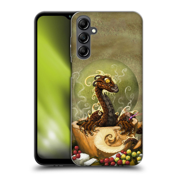 Stanley Morrison Art Brown Coffee Dragon Dragonfly Soft Gel Case for Samsung Galaxy M14 5G