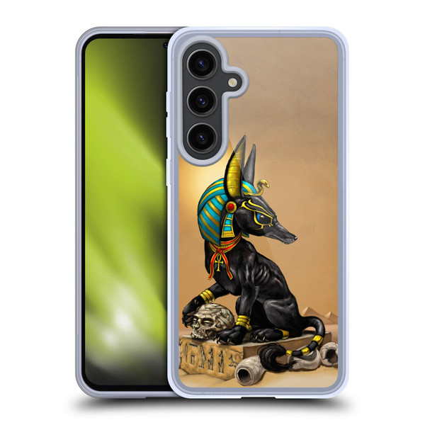 Stanley Morrison Art Egyptian Black Jackal Anubis Soft Gel Case for Samsung Galaxy S24+ 5G