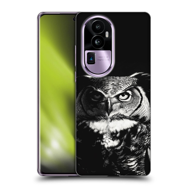 Stanley Morrison Black And White Great Horned Owl Soft Gel Case for OPPO Reno10 Pro+