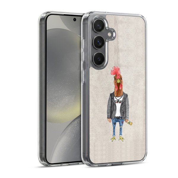 Barruf Animals Punk Rooster Soft Gel Case for Samsung Galaxy S24 5G & MagSafe
