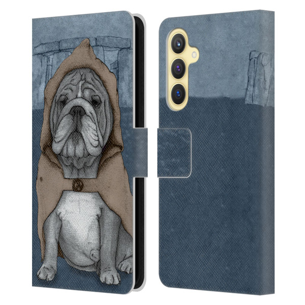 Barruf Dogs English Bulldog Leather Book Wallet Case Cover For Samsung Galaxy S23 FE 5G
