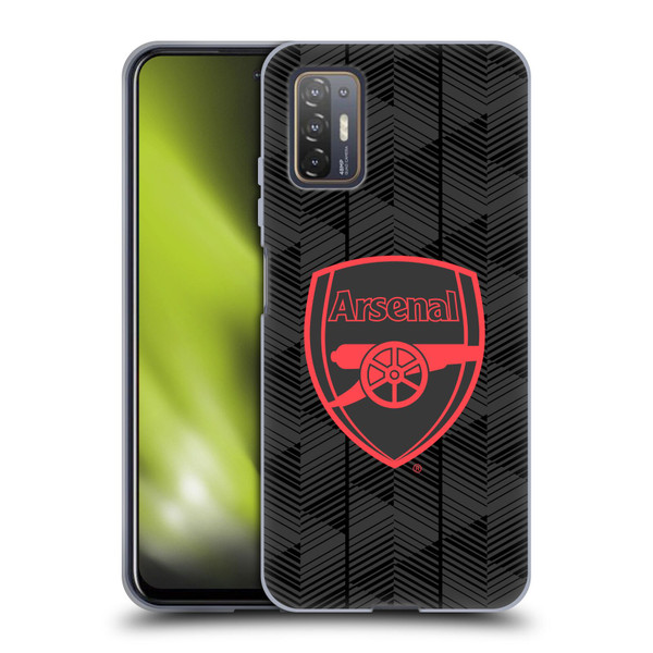 Arsenal FC Crest and Gunners Logo Black Soft Gel Case for HTC Desire 21 Pro 5G