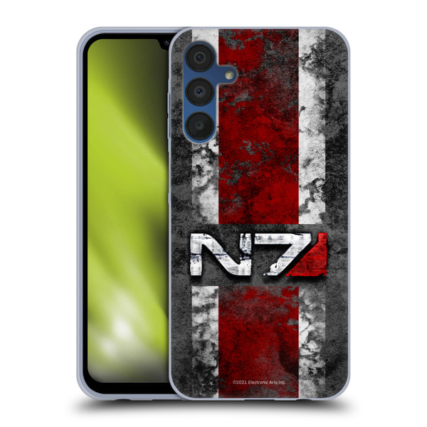 EA Bioware Mass Effect Graphics N7 Logo Distressed Soft Gel Case for Samsung Galaxy A15