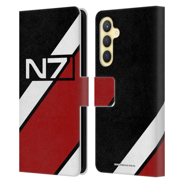 EA Bioware Mass Effect Graphics N7 Logo Stripes Leather Book Wallet Case Cover For Samsung Galaxy S23 FE 5G