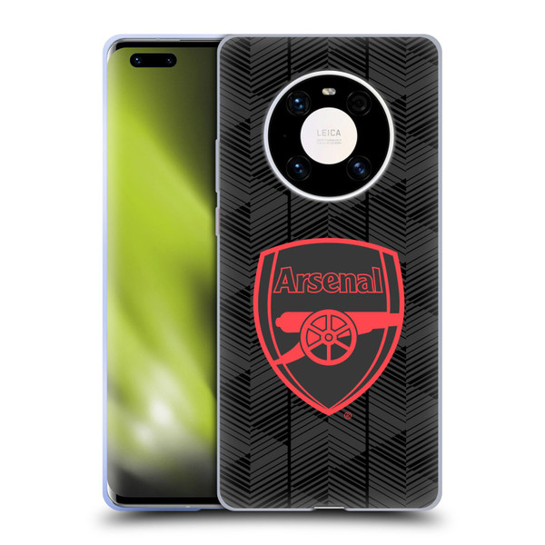 Arsenal FC Crest and Gunners Logo Black Soft Gel Case for Huawei Mate 40 Pro 5G