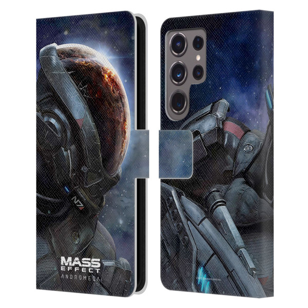 EA Bioware Mass Effect Andromeda Graphics Key Art 2017 Leather Book Wallet Case Cover For Samsung Galaxy S24 Ultra 5G