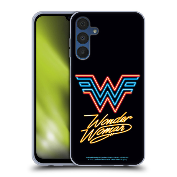 Wonder Woman 1984 Logo Art Neon Soft Gel Case for Samsung Galaxy A15