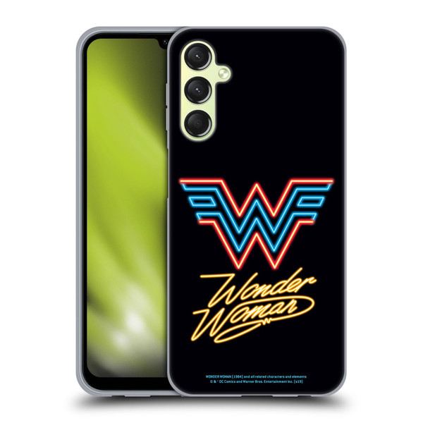Wonder Woman 1984 Logo Art Neon Soft Gel Case for Samsung Galaxy A24 4G / Galaxy M34 5G
