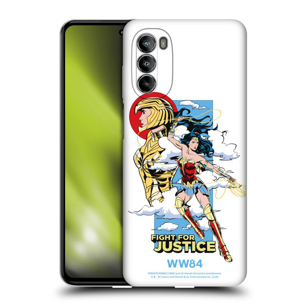 Wonder Woman 1984 Retro Art Fight For Justice Soft Gel Case for Motorola Moto G82 5G