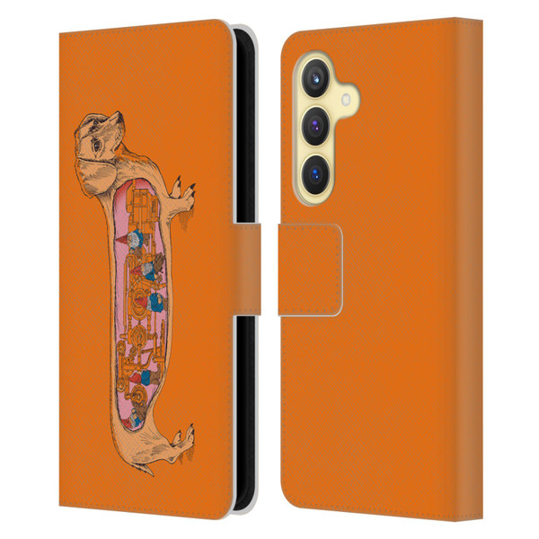 Rachel Caldwell Animals 3 Dachshund Leather Book Wallet Case Cover For Samsung Galaxy S24 5G