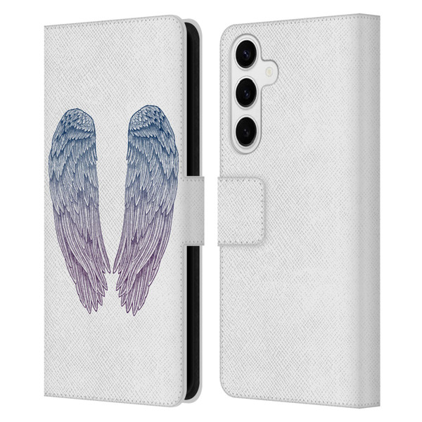 Rachel Caldwell Illustrations Angel Wings Leather Book Wallet Case Cover For Samsung Galaxy S24+ 5G