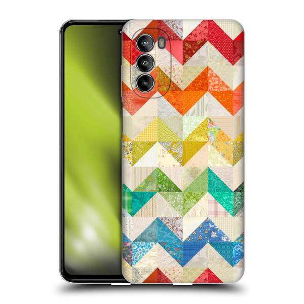 Rachel Caldwell Patterns Zigzag Quilt Soft Gel Case for Motorola Moto G82 5G