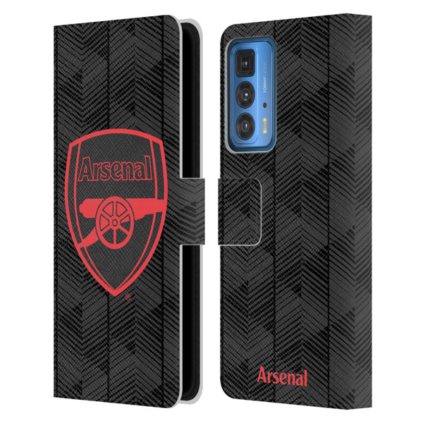 Arsenal FC Crest and Gunners Logo Black Leather Book Wallet Case Cover For Motorola Edge 20 Pro