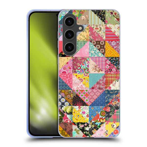 Rachel Caldwell Patterns Quilt Soft Gel Case for Samsung Galaxy S24+ 5G