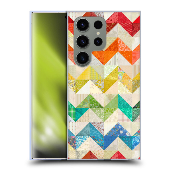 Rachel Caldwell Patterns Zigzag Quilt Soft Gel Case for Samsung Galaxy S24 Ultra 5G
