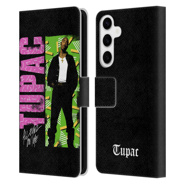 Tupac Shakur Key Art Distressed Look Leather Book Wallet Case Cover For Samsung Galaxy S24+ 5G