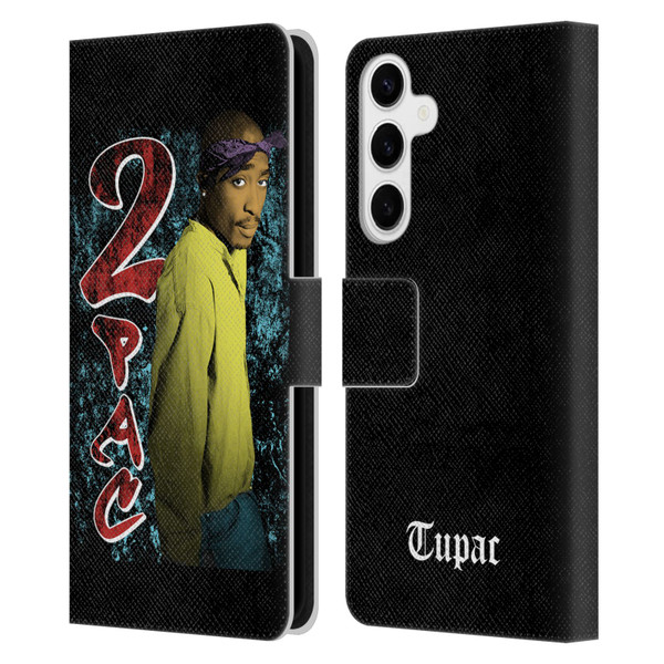 Tupac Shakur Key Art Vintage Leather Book Wallet Case Cover For Samsung Galaxy S24+ 5G