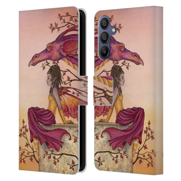 Amy Brown Elemental Fairies Greeting The Dawn Leather Book Wallet Case Cover For Samsung Galaxy A15