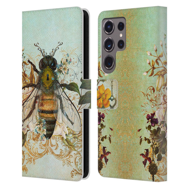 Jena DellaGrottaglia Insects Bee Garden Leather Book Wallet Case Cover For Samsung Galaxy S24 Ultra 5G