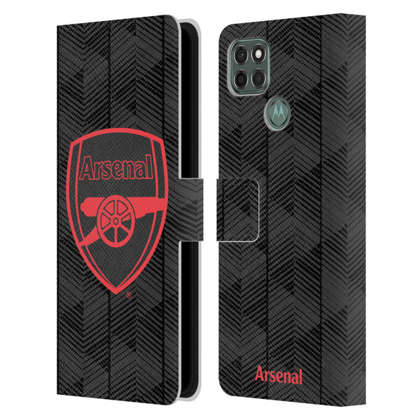 Arsenal FC Crest and Gunners Logo Black Leather Book Wallet Case Cover For Motorola Moto G9 Power