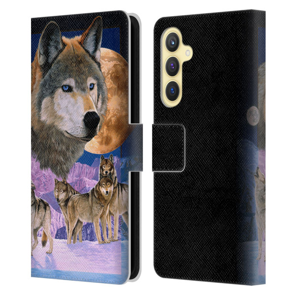 Graeme Stevenson Assorted Designs Wolves Leather Book Wallet Case Cover For Samsung Galaxy S23 FE 5G