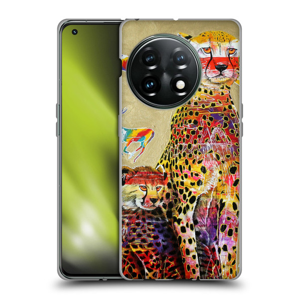 Graeme Stevenson Colourful Wildlife Cheetah Soft Gel Case for OnePlus 11 5G
