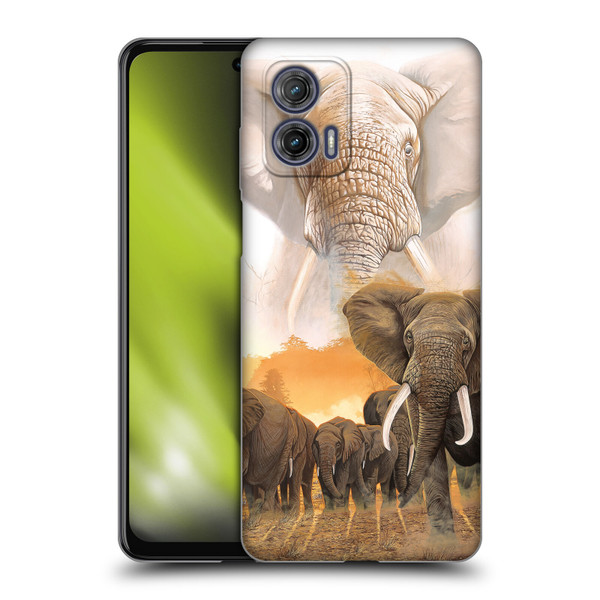 Graeme Stevenson Wildlife Elephants Soft Gel Case for Motorola Moto G73 5G