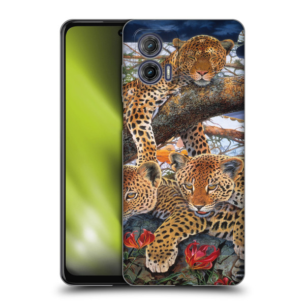 Graeme Stevenson Wildlife Leopard Soft Gel Case for Motorola Moto G73 5G