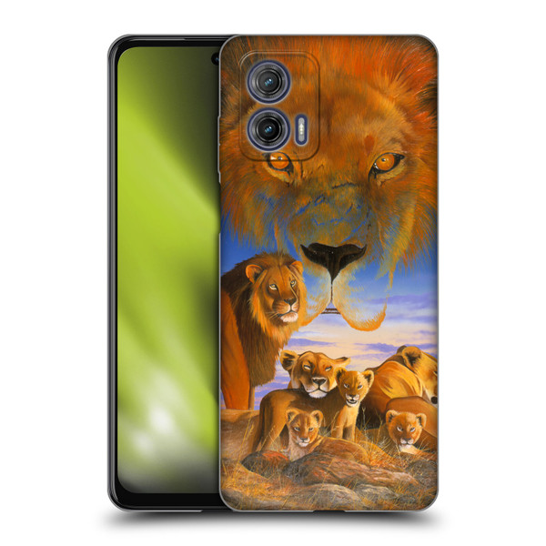 Graeme Stevenson Wildlife Lions Soft Gel Case for Motorola Moto G73 5G
