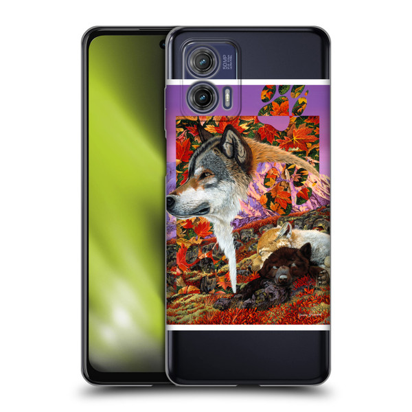 Graeme Stevenson Wildlife Wolves 4 Soft Gel Case for Motorola Moto G73 5G