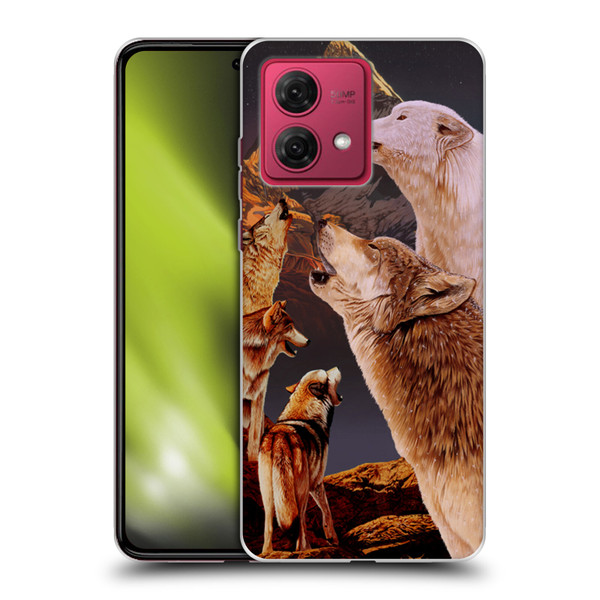 Graeme Stevenson Wildlife Wolves 2 Soft Gel Case for Motorola Moto G84 5G
