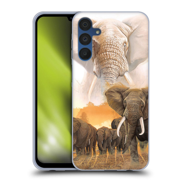 Graeme Stevenson Wildlife Elephants Soft Gel Case for Samsung Galaxy A15