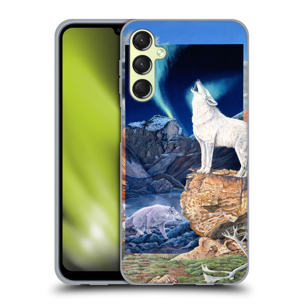 Graeme Stevenson Wildlife Wolves 3 Soft Gel Case for Samsung Galaxy A24 4G / Galaxy M34 5G