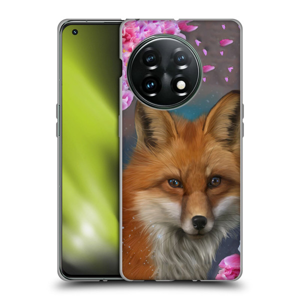 Ash Evans Animals Fox Peonies Soft Gel Case for OnePlus 11 5G