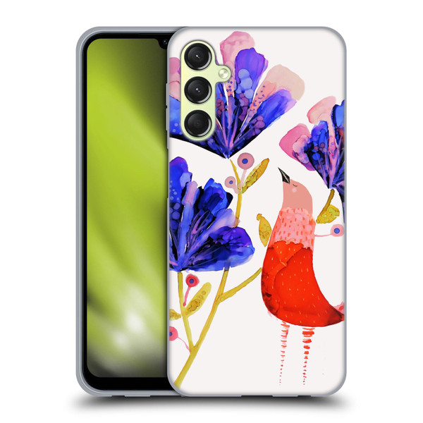 Sylvie Demers Birds 3 Red Soft Gel Case for Samsung Galaxy A24 4G / Galaxy M34 5G