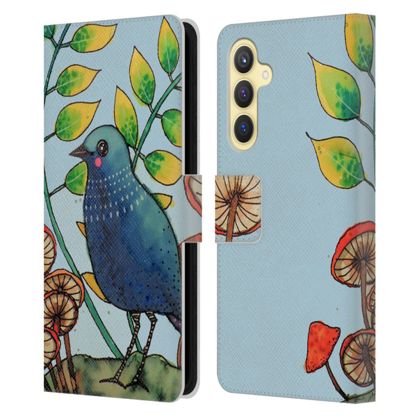 Sylvie Demers Birds 3 Teary Blue Leather Book Wallet Case Cover For Samsung Galaxy S23 FE 5G