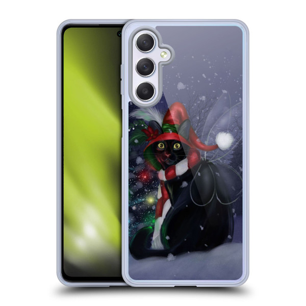 Ash Evans Black Cats Yuletide Cheer Soft Gel Case for Samsung Galaxy M54 5G