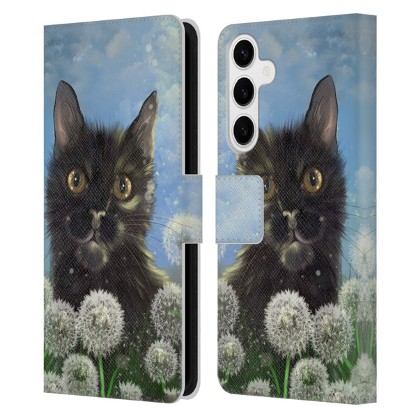Ash Evans Black Cats 2 Golden Afternoon Leather Book Wallet Case Cover For Samsung Galaxy S24+ 5G