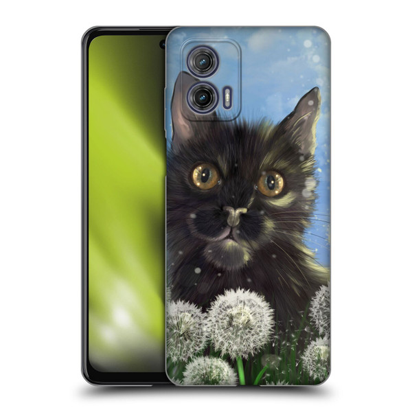 Ash Evans Black Cats 2 Dandelions Soft Gel Case for Motorola Moto G73 5G