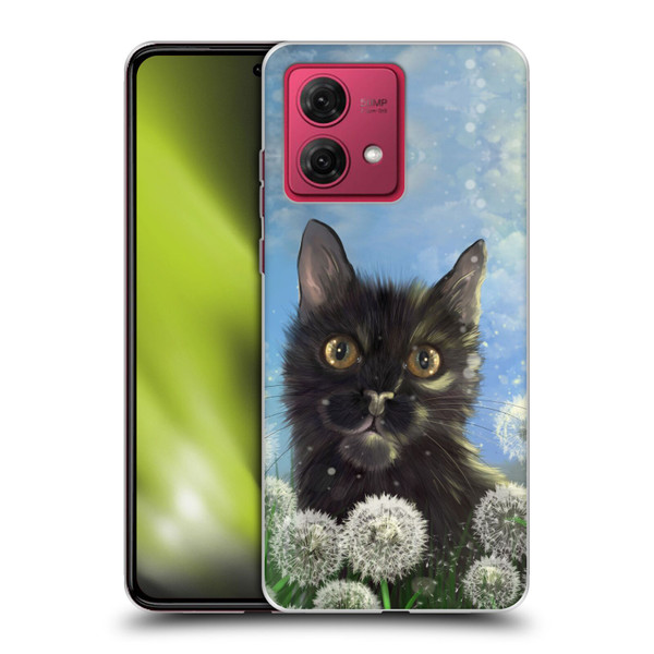 Ash Evans Black Cats 2 Dandelions Soft Gel Case for Motorola Moto G84 5G