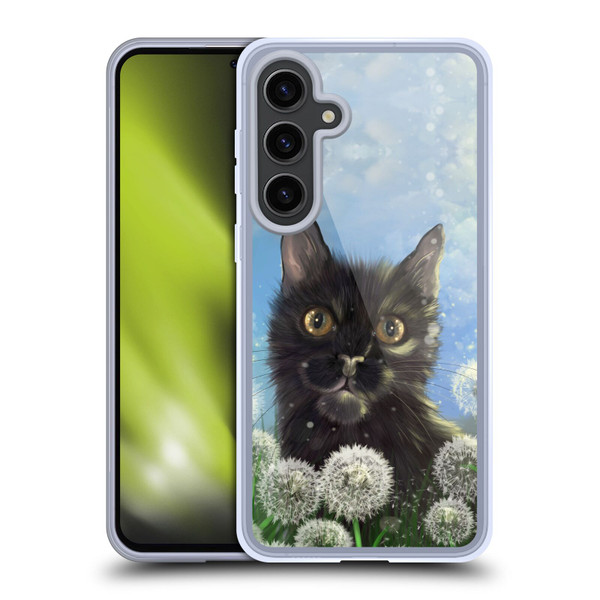 Ash Evans Black Cats 2 Dandelions Soft Gel Case for Samsung Galaxy S24+ 5G