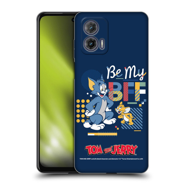 Tom and Jerry Color Blocks Be My Bff Soft Gel Case for Motorola Moto G73 5G
