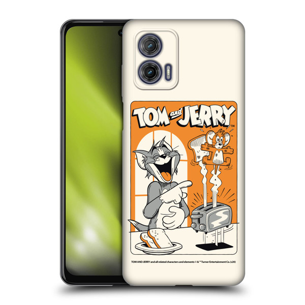 Tom and Jerry Illustration Laugh And Toasted Soft Gel Case for Motorola Moto G73 5G
