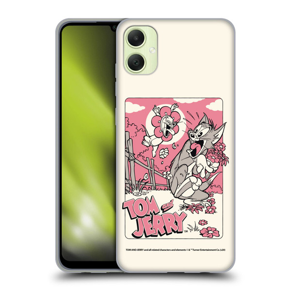 Tom and Jerry Illustration Scary Flower Soft Gel Case for Samsung Galaxy A05
