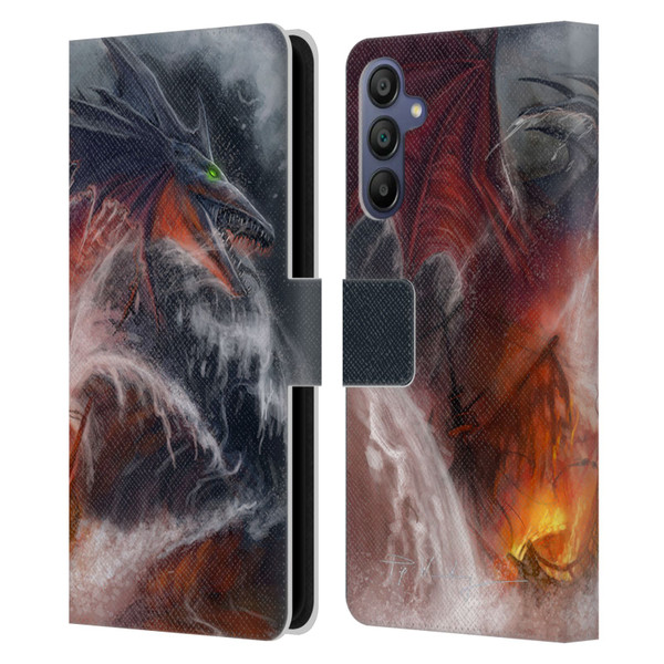 Piya Wannachaiwong Dragons Of Sea And Storms Sea Fire Dragon Leather Book Wallet Case Cover For Samsung Galaxy A15