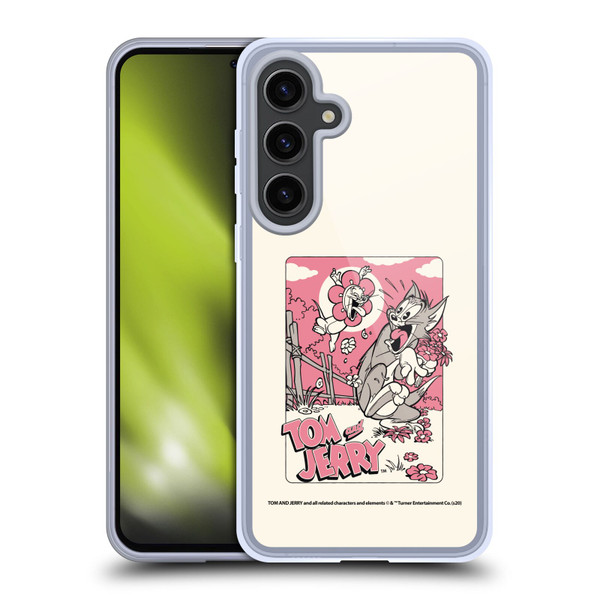Tom and Jerry Illustration Scary Flower Soft Gel Case for Samsung Galaxy S24+ 5G