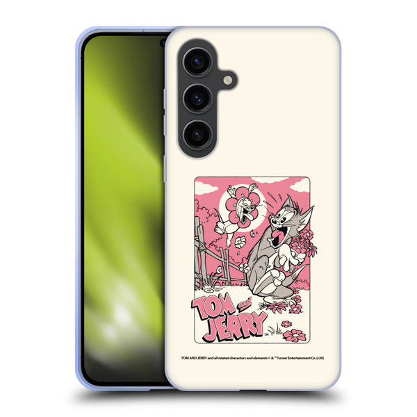 Tom and Jerry Illustration Scary Flower Soft Gel Case for Samsung Galaxy S24+ 5G